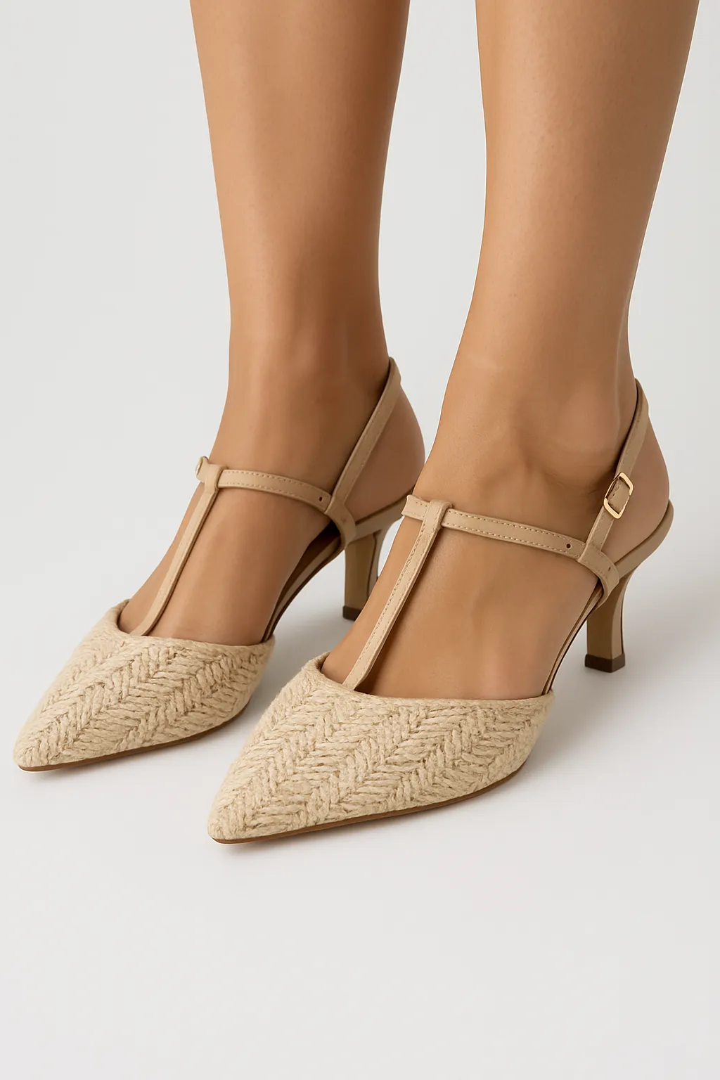 Intercciato Semi Squared Heeled Sandal