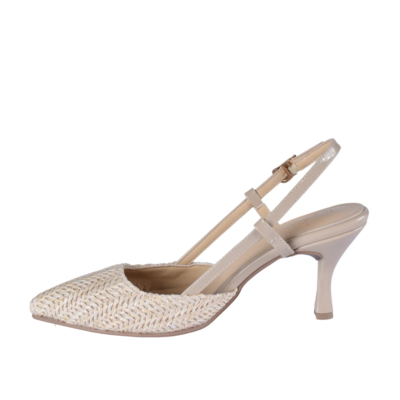 Intercciato Semi Squared Heeled Sandal