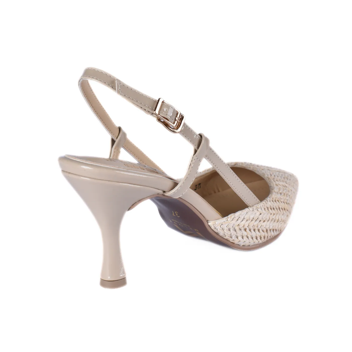 Intercciato Semi Squared Heeled Sandal