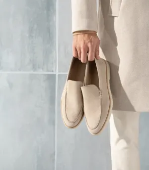 Italian Cream Suede Libraria Loafers - Loafers shoes