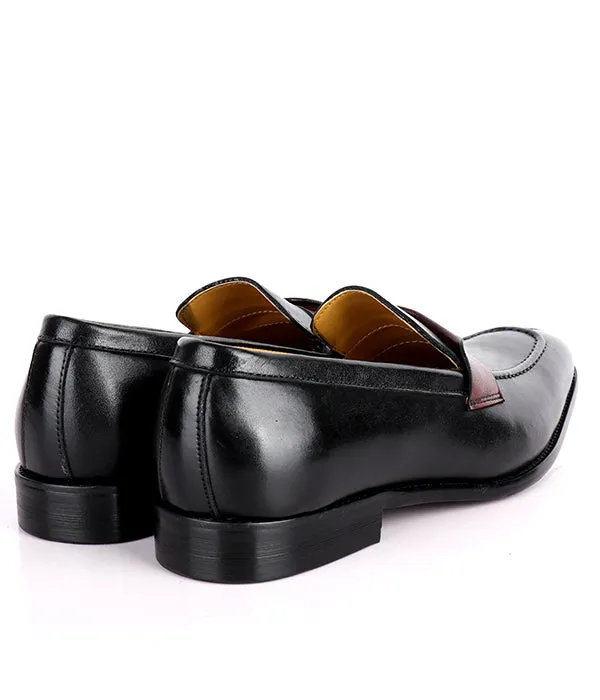 J. M Weston Simple Plain Loafers| Black Oxblood