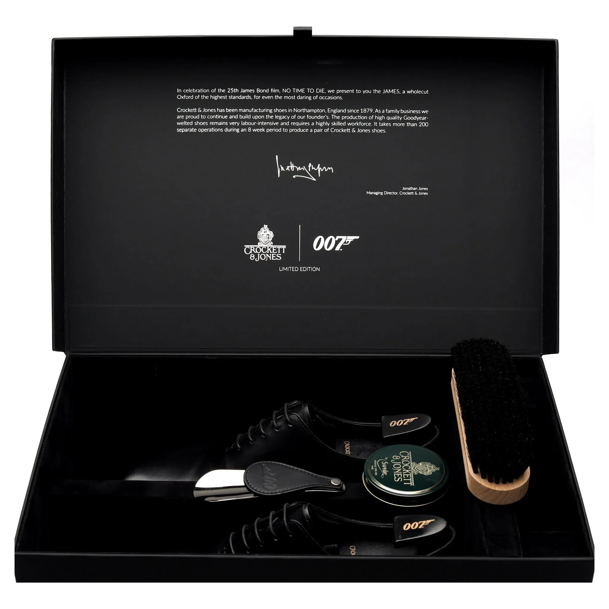 'James 007' Black Leather Oxford UK 8.5 E