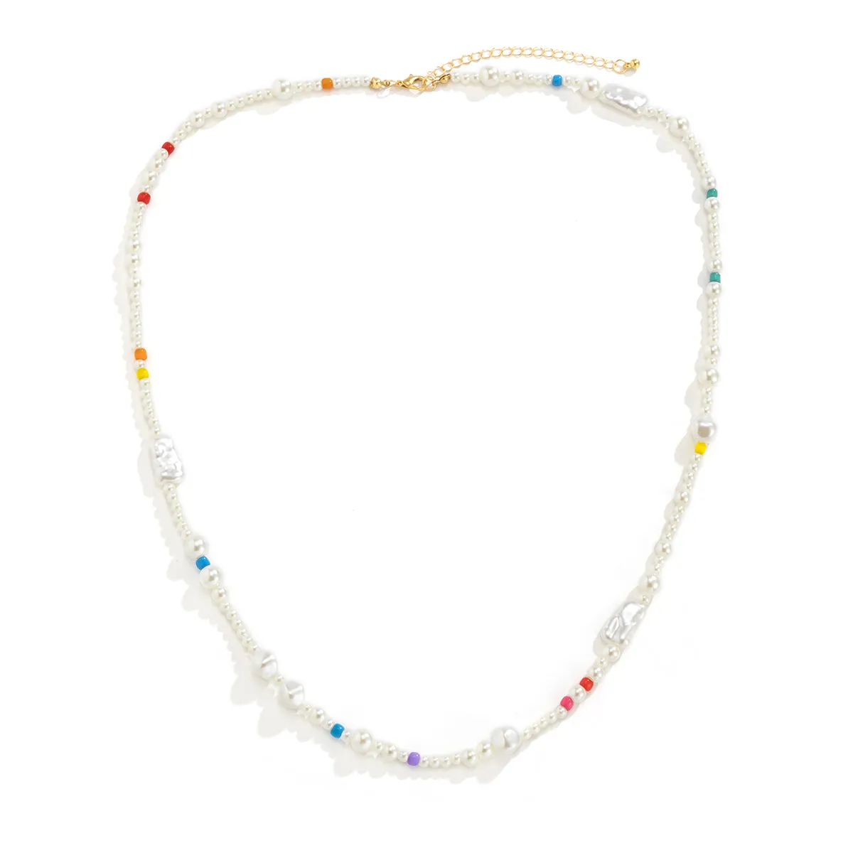 Jewel-Tone Howlite & Pearl Beaded Station Necklace