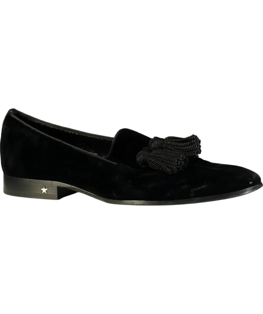 Jimmy Choo Black Foxley Velvet Slip-on Loafers With Tassel UK 8 EU 42 👞