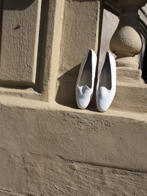 Joan & David White Quilted Loafers (6.5)