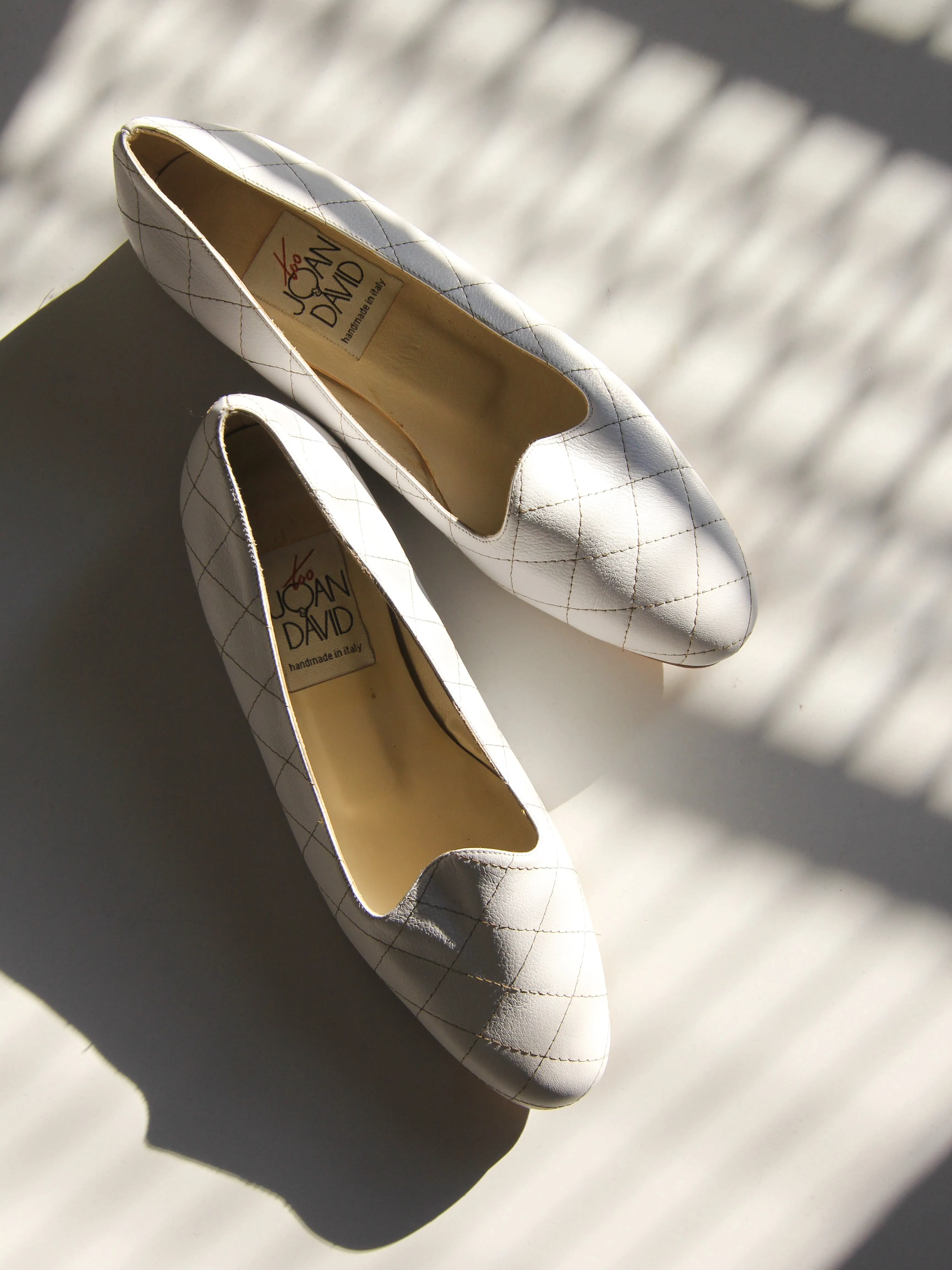 Joan & David White Quilted Loafers (6.5)