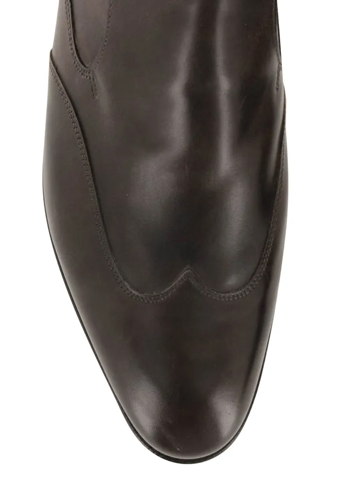 John Lobb Dark Brown Wingtip Loafers