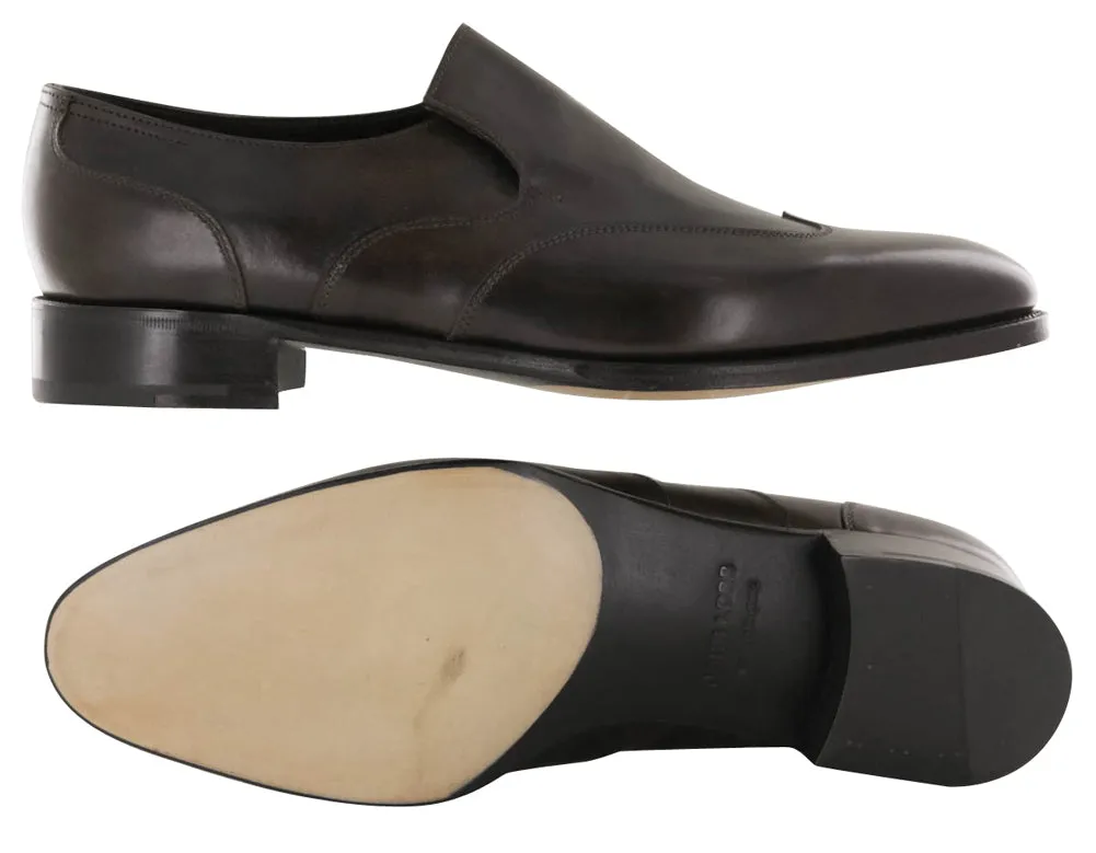 John Lobb Dark Brown Wingtip Loafers