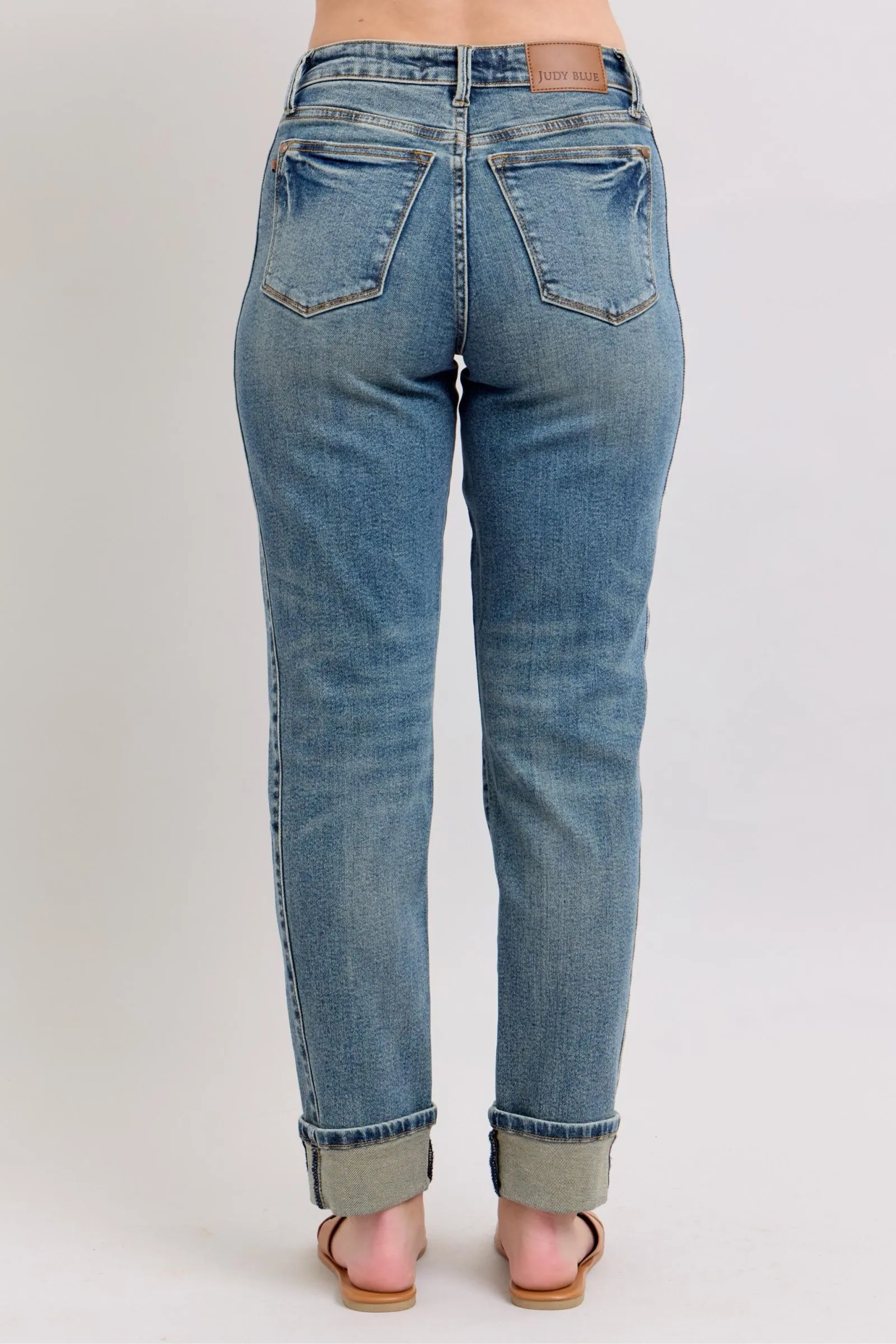 Judy Blue "Riley" Vintage Wash Cuffed Boyfriend Jean