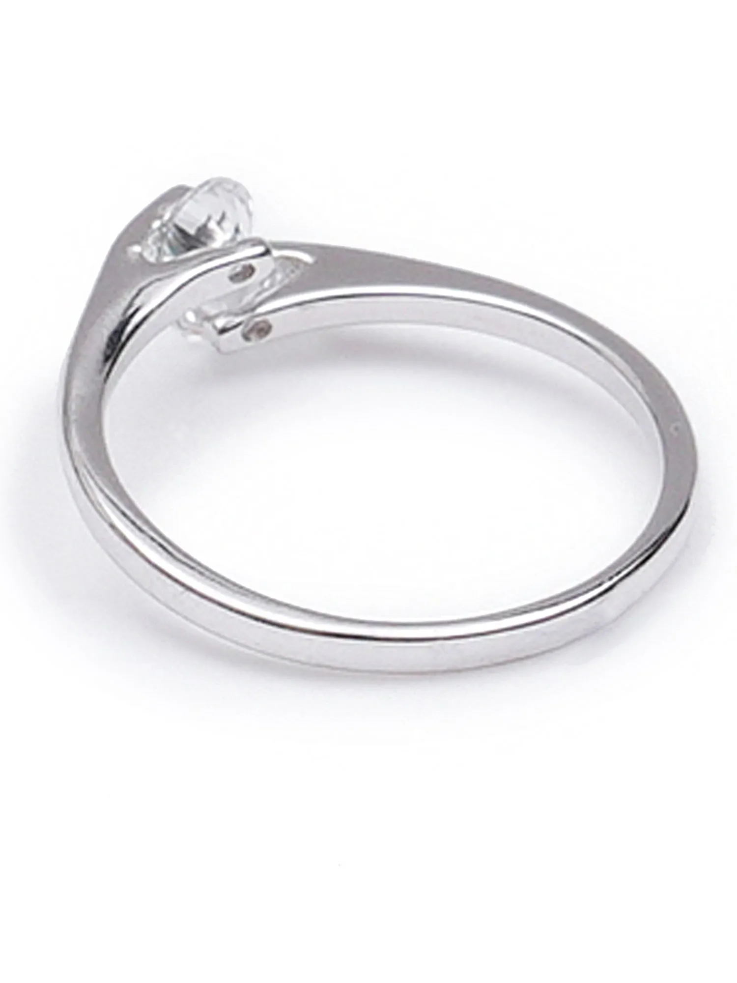 Karatcart Platinum Plated Trendy Elegant Austrian Crystal Adjustable Ring for Women