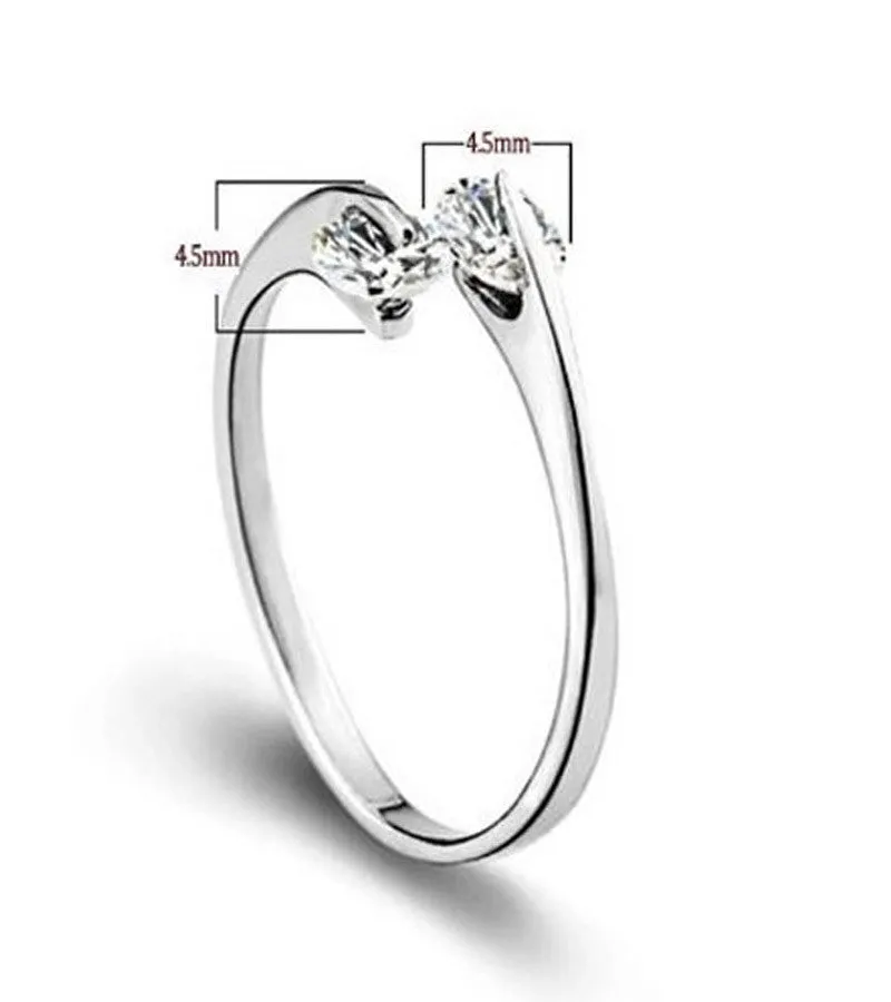 Karatcart Platinum Plated Trendy Elegant Austrian Crystal Adjustable Ring for Women