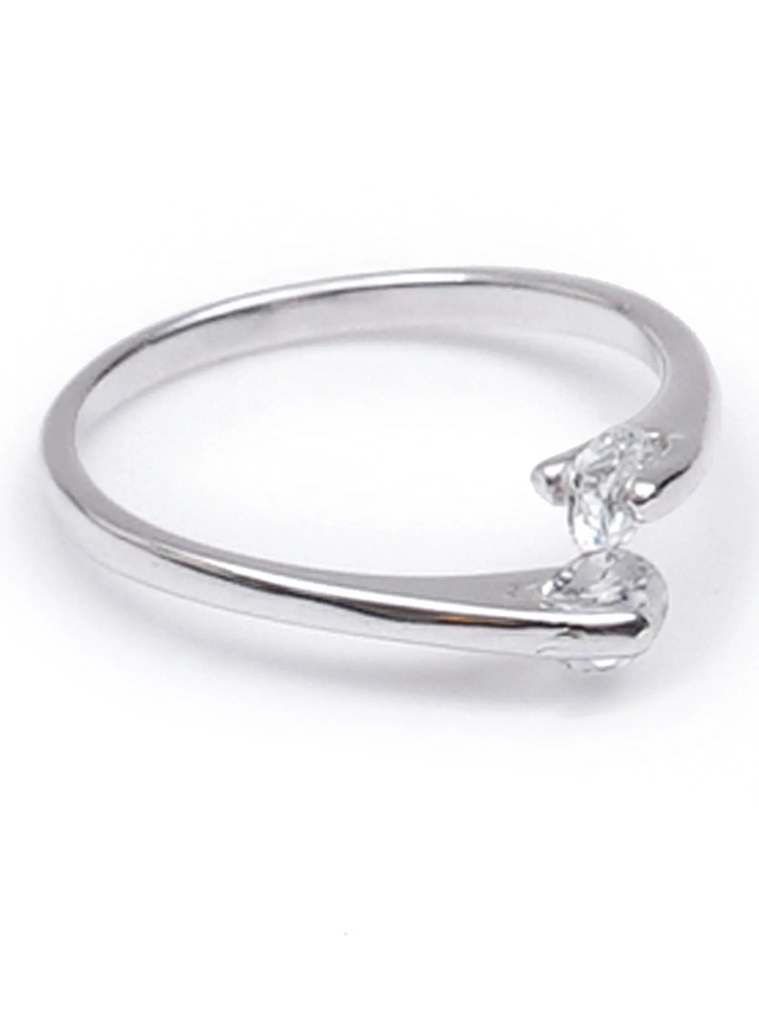Karatcart Platinum Plated Trendy Elegant Austrian Crystal Adjustable Ring for Women