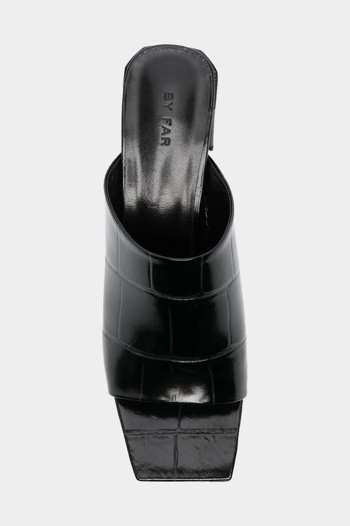 Katya Black Maxi Croco Embossed Leather