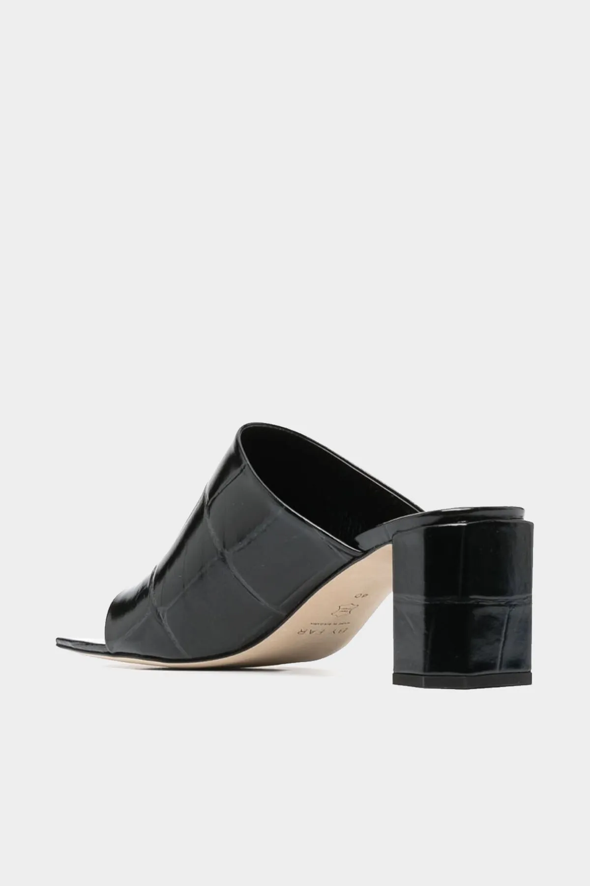 Katya Black Maxi Croco Embossed Leather