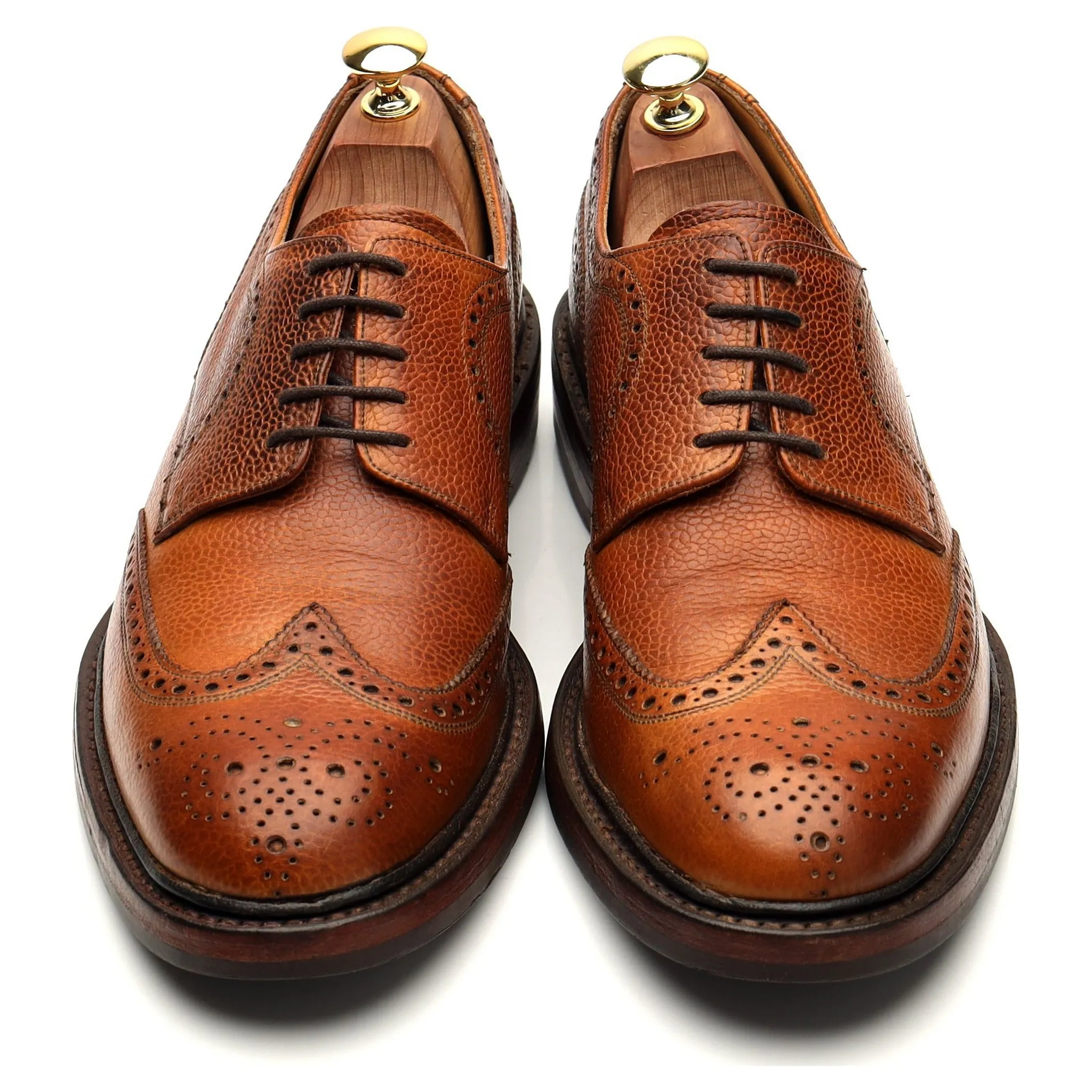 'Kelmarsh' Tan Brown Leather Derby Brogue UK 8 G