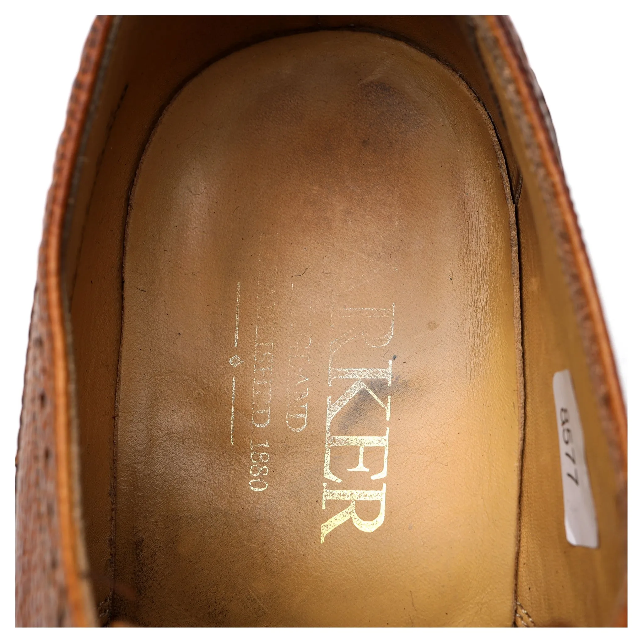 'Kelmarsh' Tan Brown Leather Derby Brogue UK 8 G