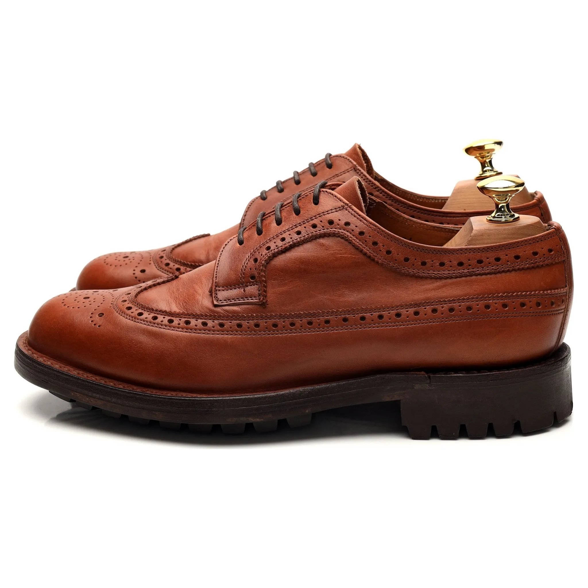 'Keswick' Tan Brown Leather Derby Brogues UK 6 G