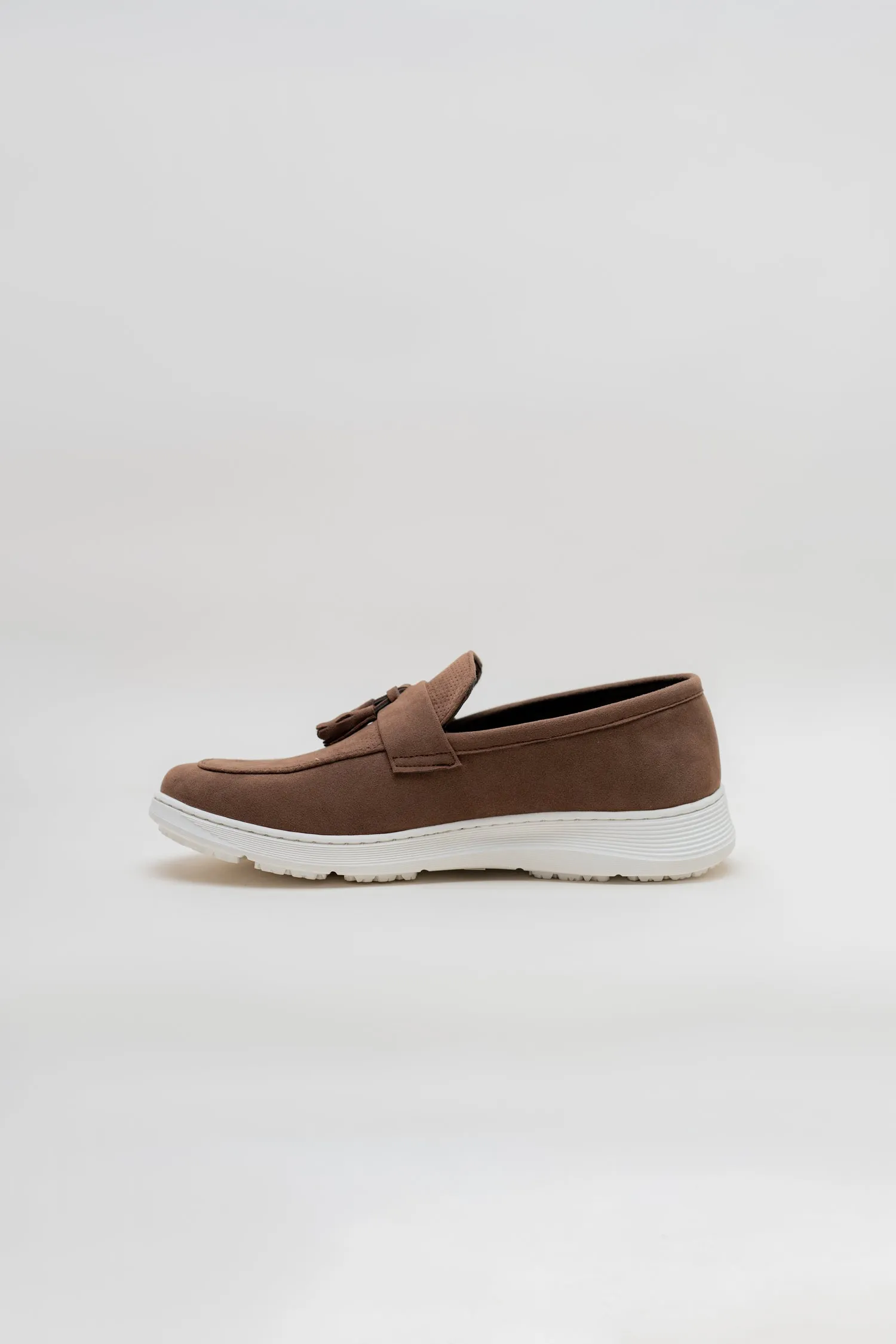 KHAKI SUEDE TASSEL LOAFERS
