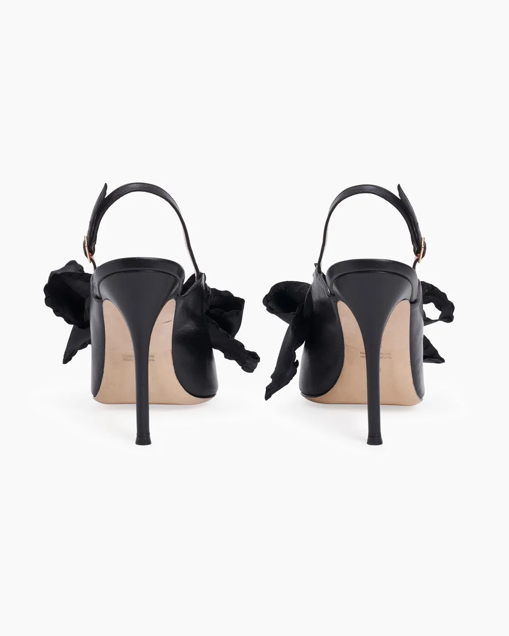 Knot-Embellished Sling-Back Mules