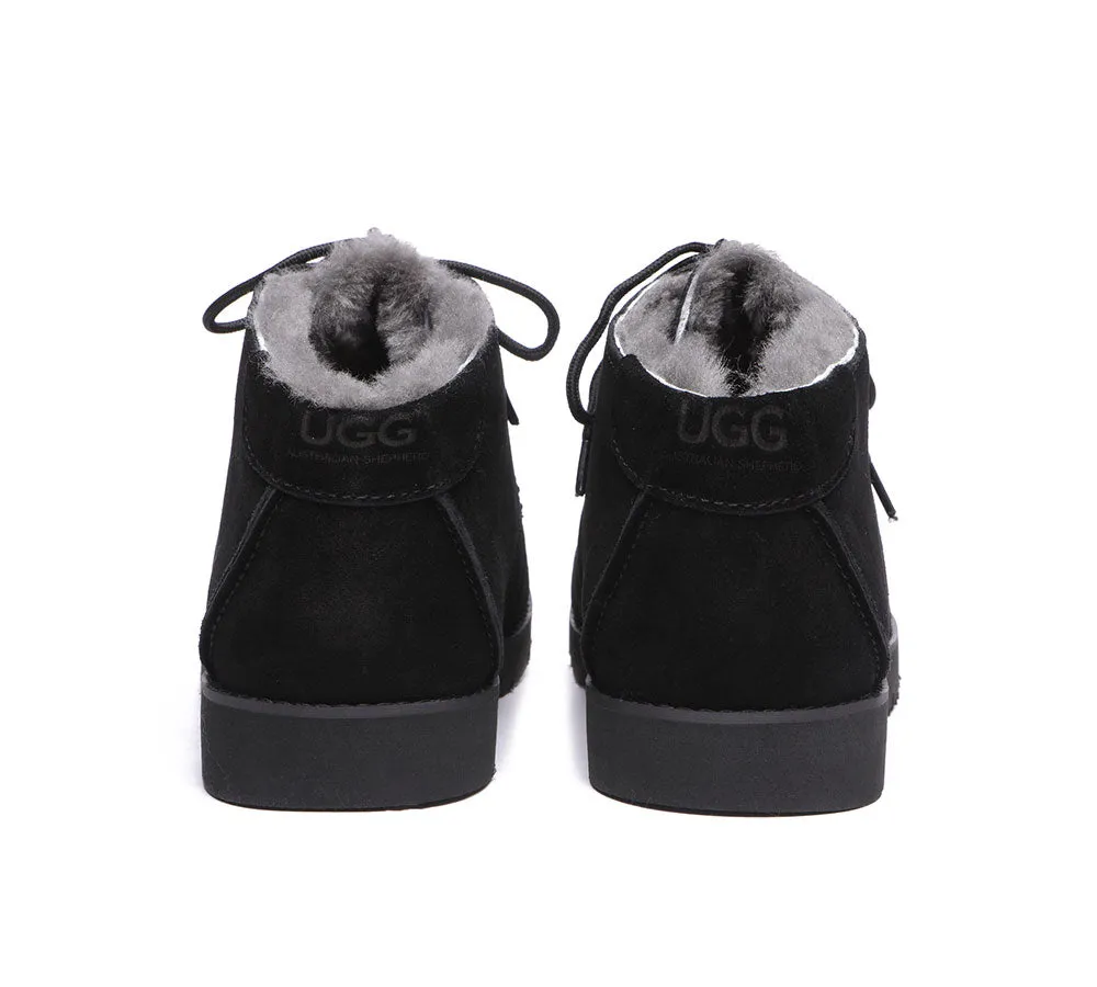 Lace Up Ankle Sheepskin Casual Men Boots Ryan