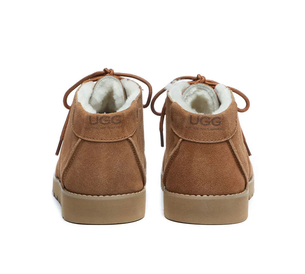 Lace Up Ankle Sheepskin Casual Men Boots Ryan