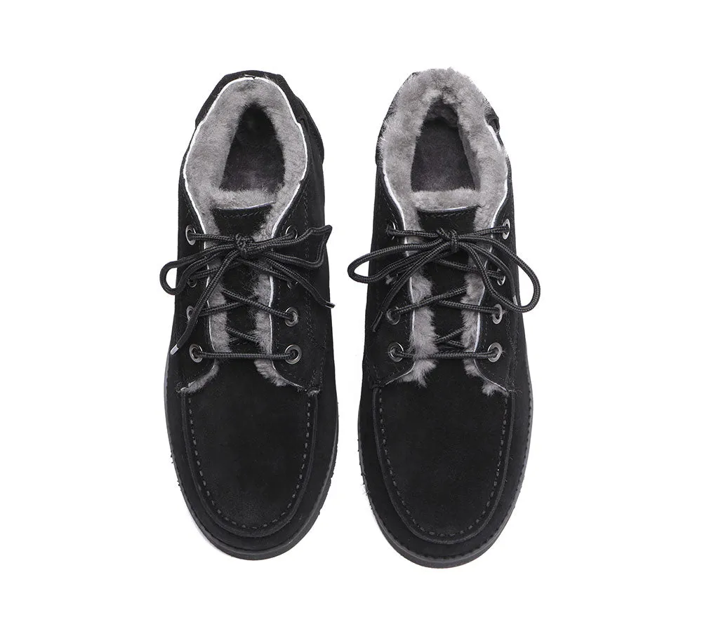 Lace Up Ankle Sheepskin Casual Men Boots Ryan