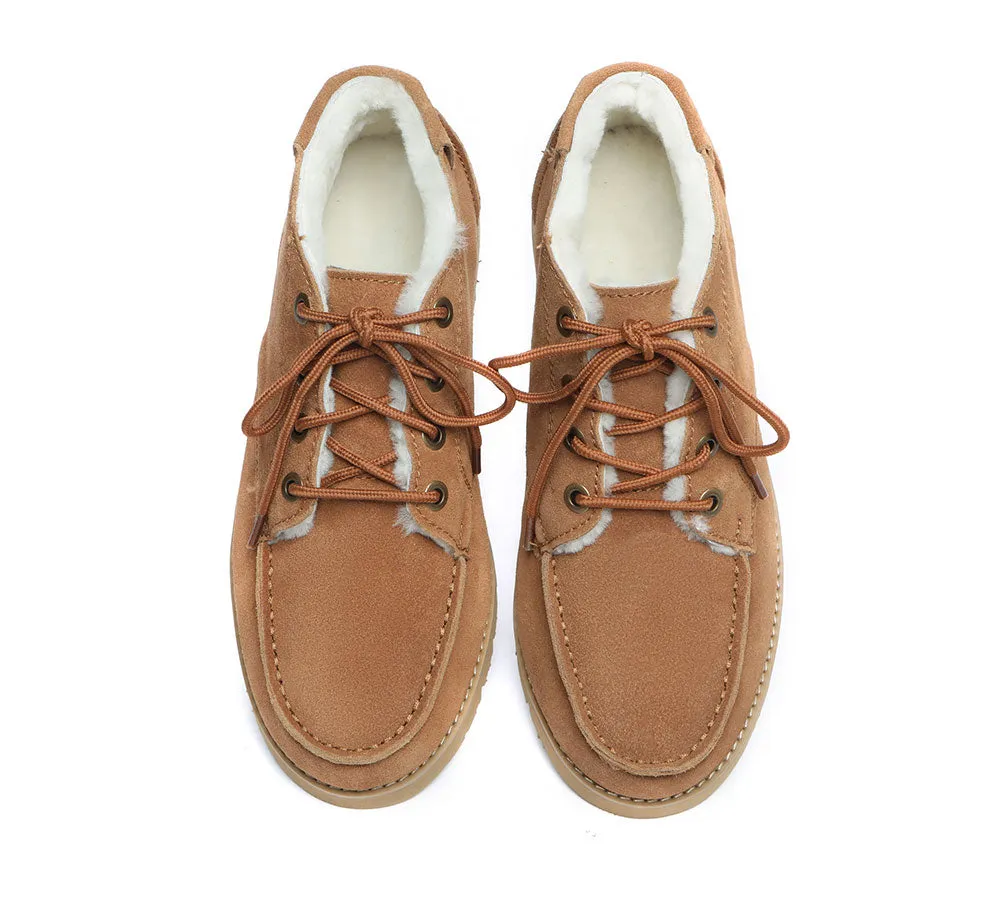 Lace Up Ankle Sheepskin Casual Men Boots Ryan