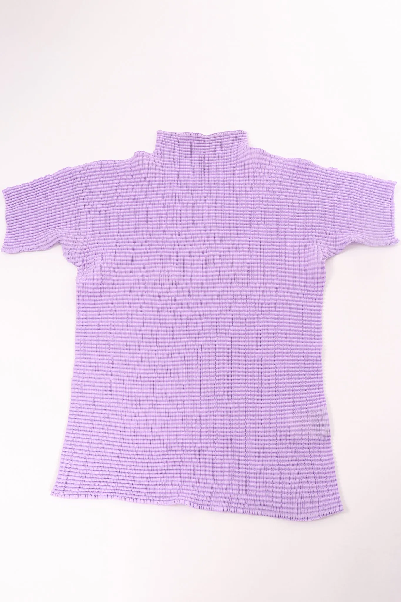 Lavender Pleated Turtleneck Top