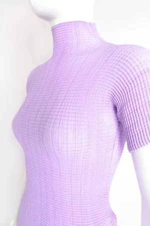 Lavender Pleated Turtleneck Top