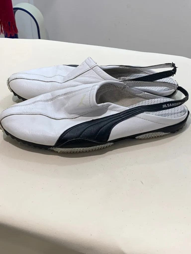 Leather slingback mules, 42