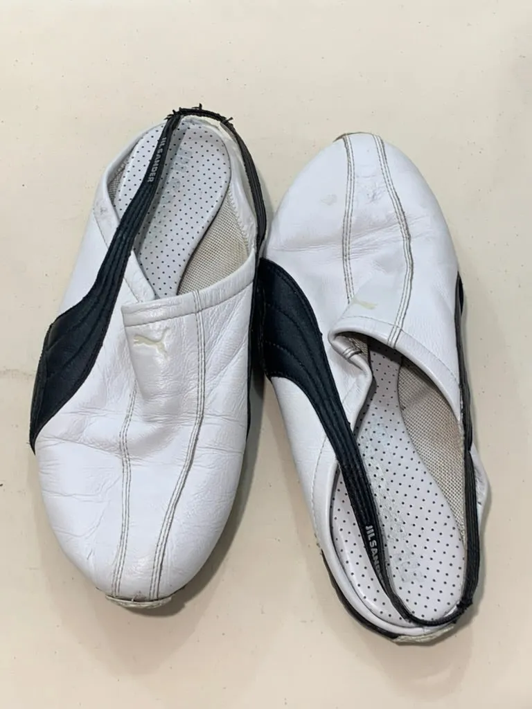 Leather slingback mules, 42