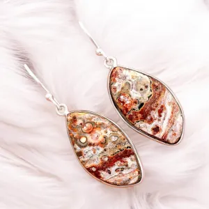 Leopardskin Jasper Solid 925 Sterling Silver Earrings