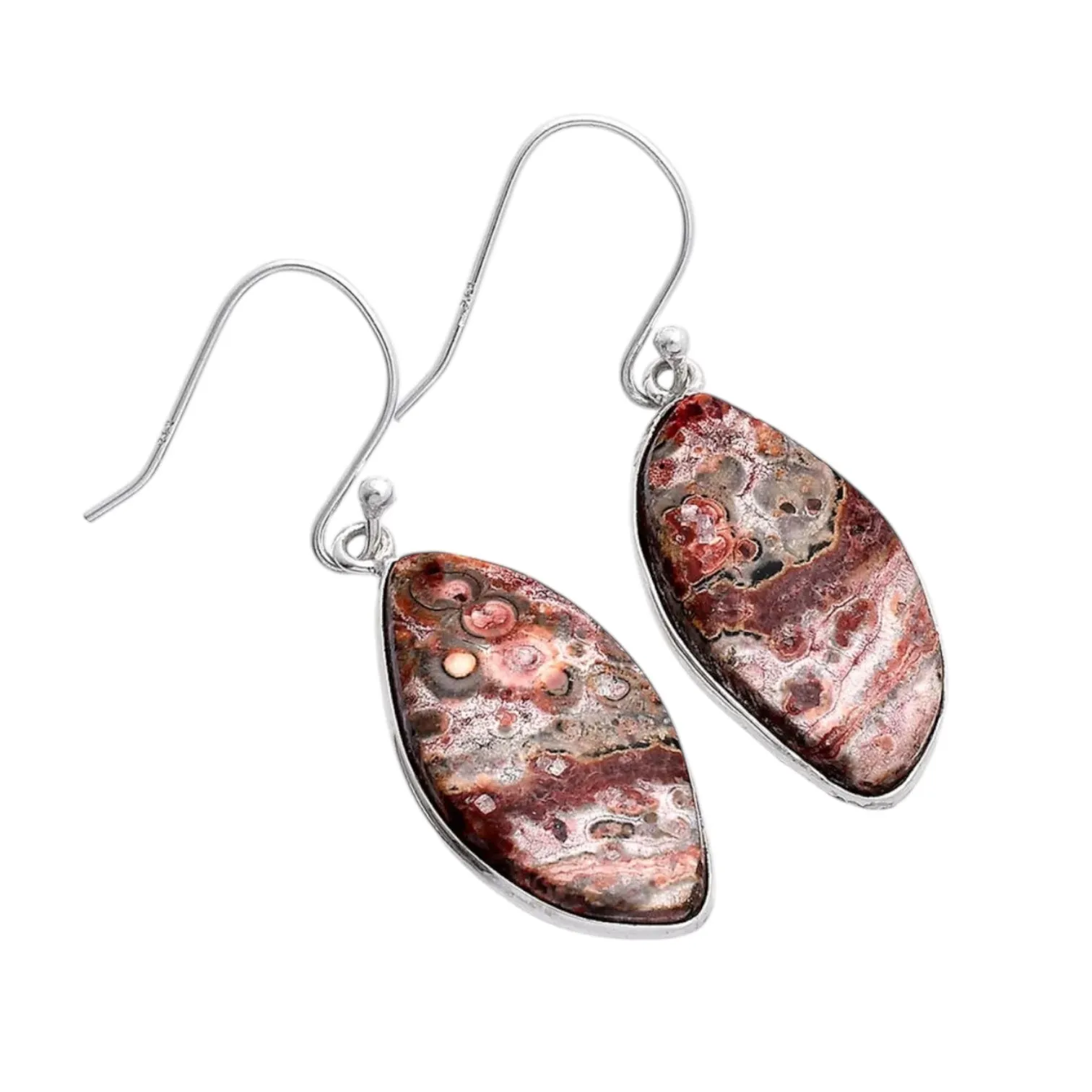 Leopardskin Jasper Solid 925 Sterling Silver Earrings