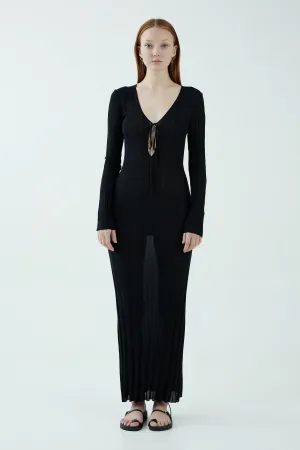 LIAISON KNIT KEYHOLE MAXI DRESS | BLACK