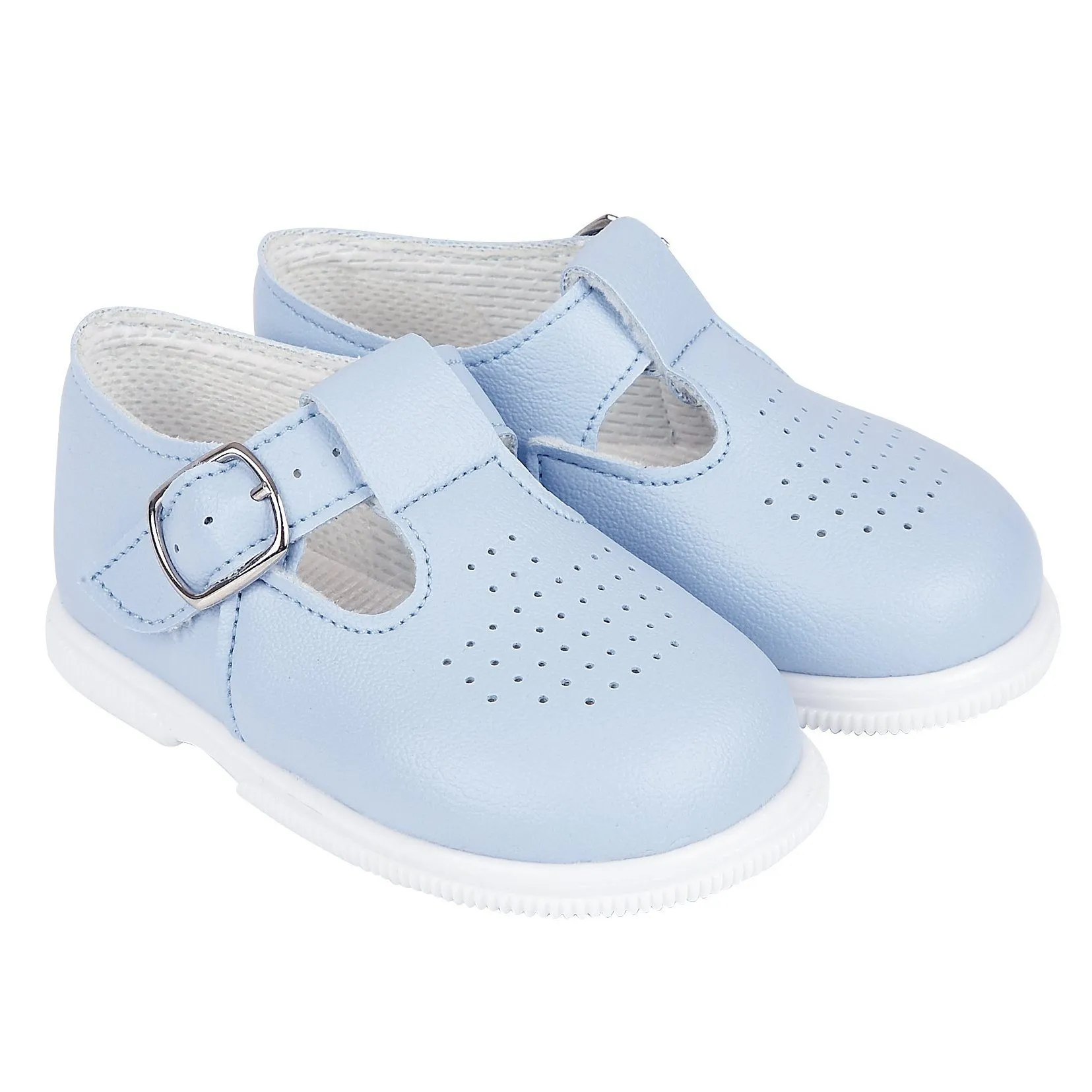 Light Blue T-Bar Hard Sole Shoes