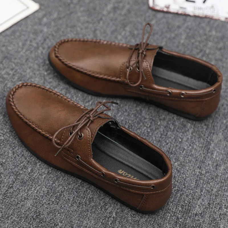 Lightweight waterproof 2024 boys men's loafer beanie shoes men's new spirit guy business breathable leisure summer