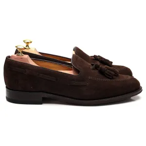 'Lincoln' Dark Brown Suede Tassel Loafers UK 7.5 F