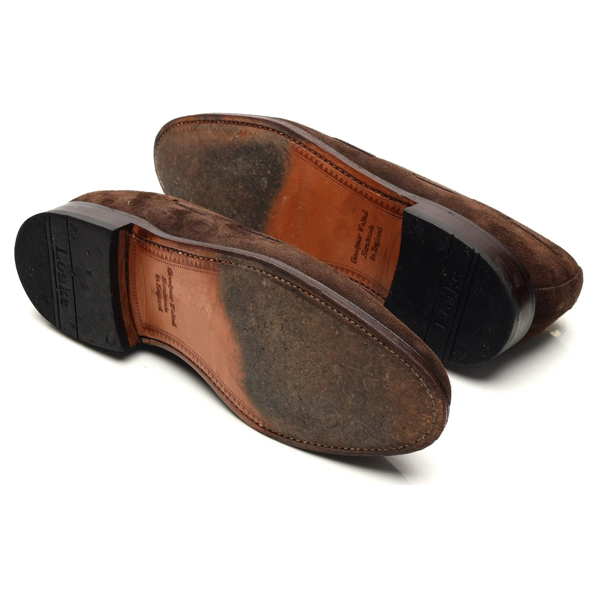 'Lincoln' Dark Brown Suede Tassel Loafers UK 7.5 F
