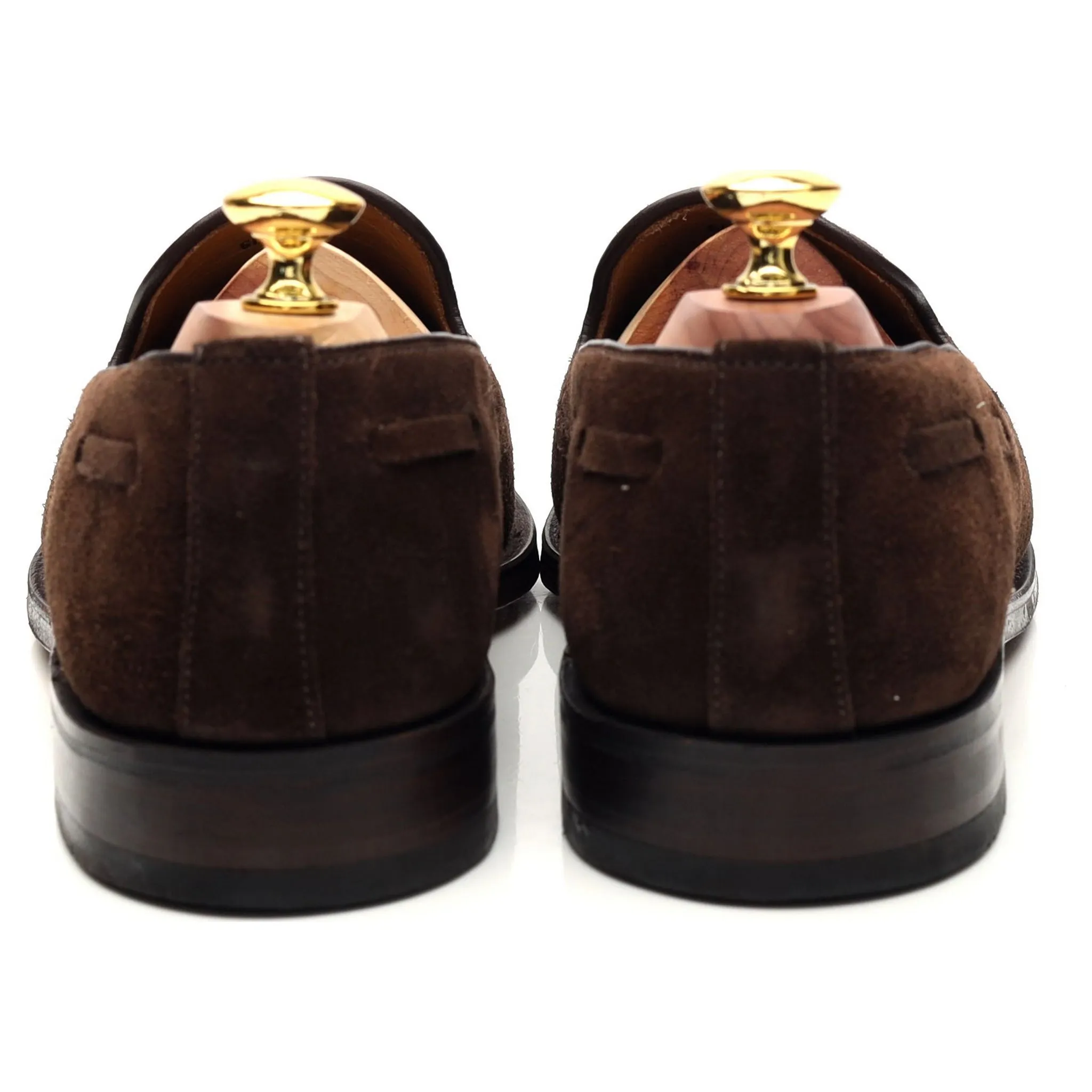 'Lincoln' Dark Brown Suede Tassel Loafers UK 7.5 F