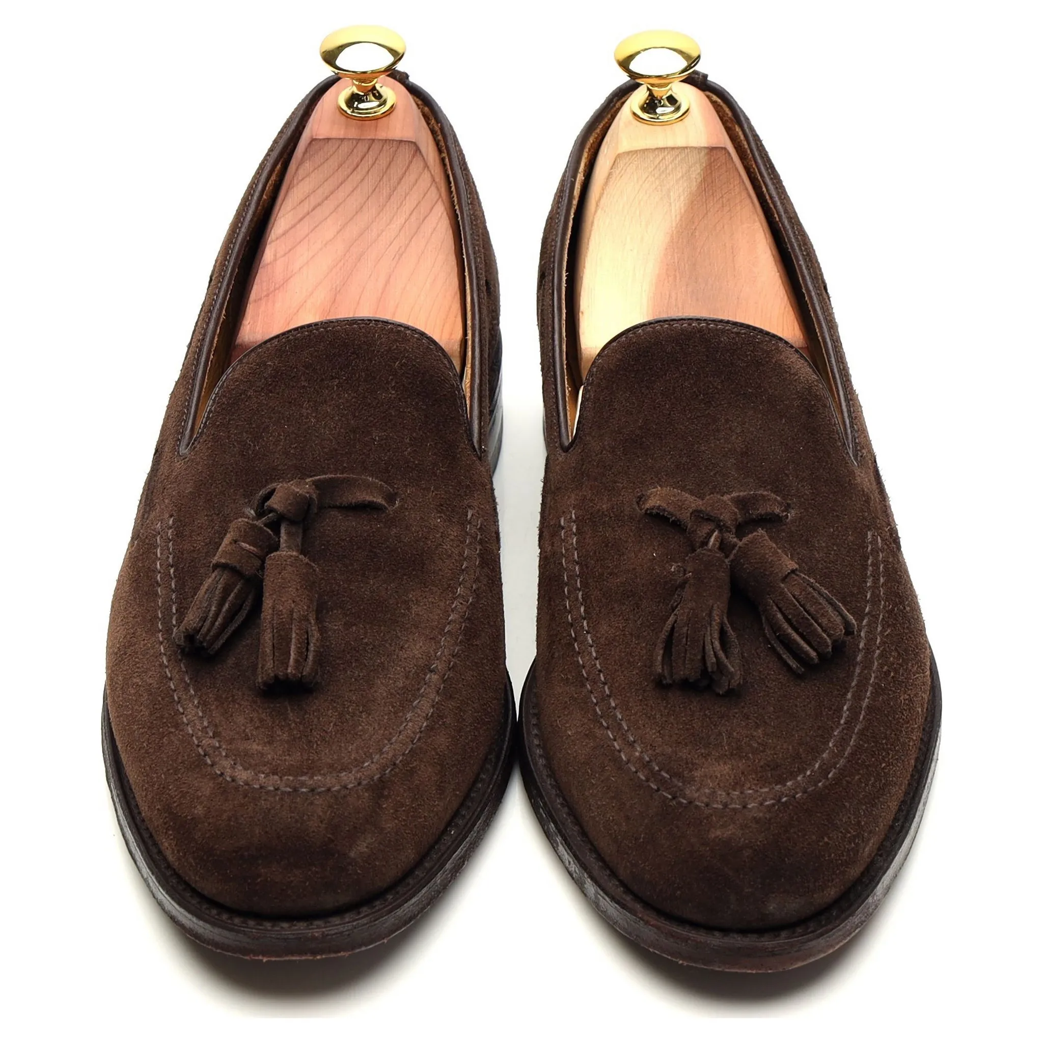 'Lincoln' Dark Brown Suede Tassel Loafers UK 7.5 F