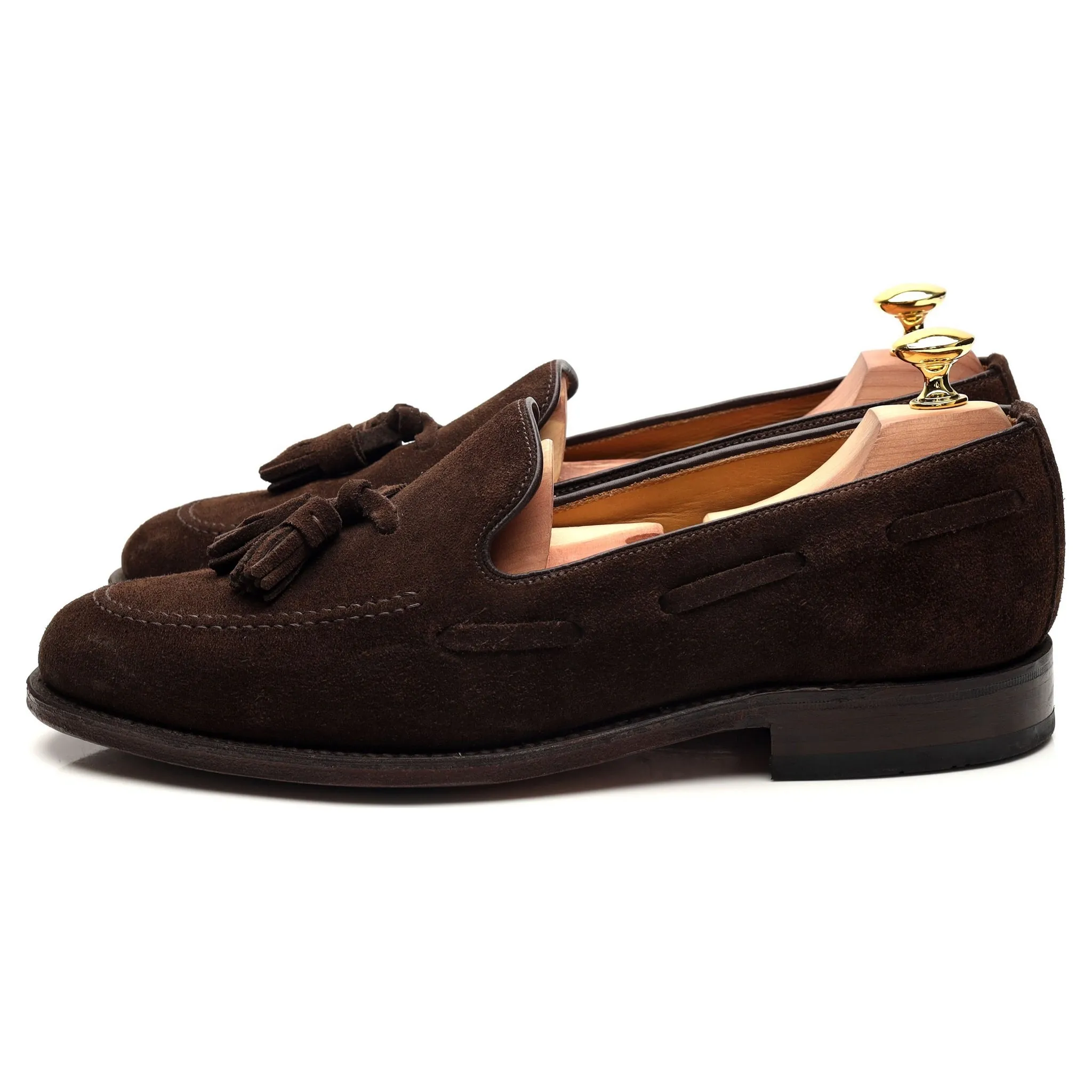 'Lincoln' Dark Brown Suede Tassel Loafers UK 7.5 F