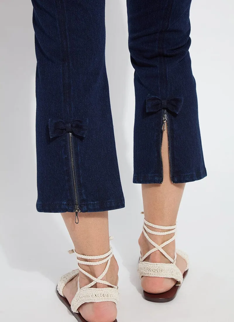 Lizzette Bow Detail Crop Flare Denim (24" Inseam)