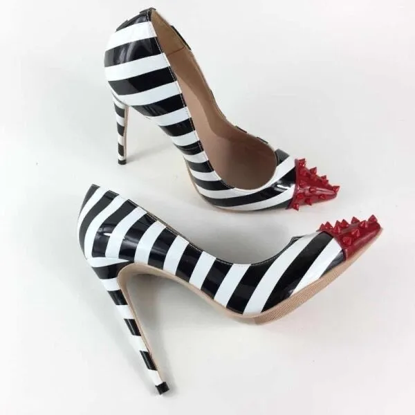 Lola Studded Stripe Heels