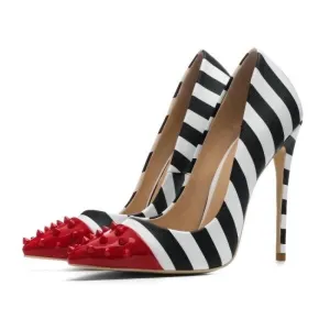 Lola Studded Stripe Heels