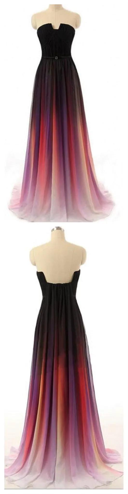 Long Gradient Chiffon Simple Cheap Long Prom Dresses, BG51113