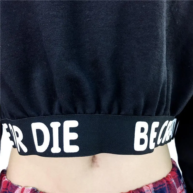 Long Sleeve Round Neck Crop Sweatshirt