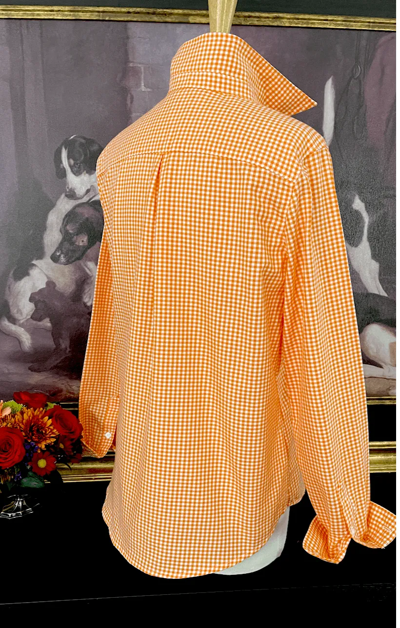 LOVE MIDDY SHIRT IN ORANGE GINGHAM