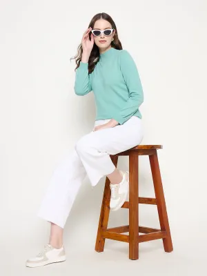 Madame White Wide Leg Cotton Blend Denim