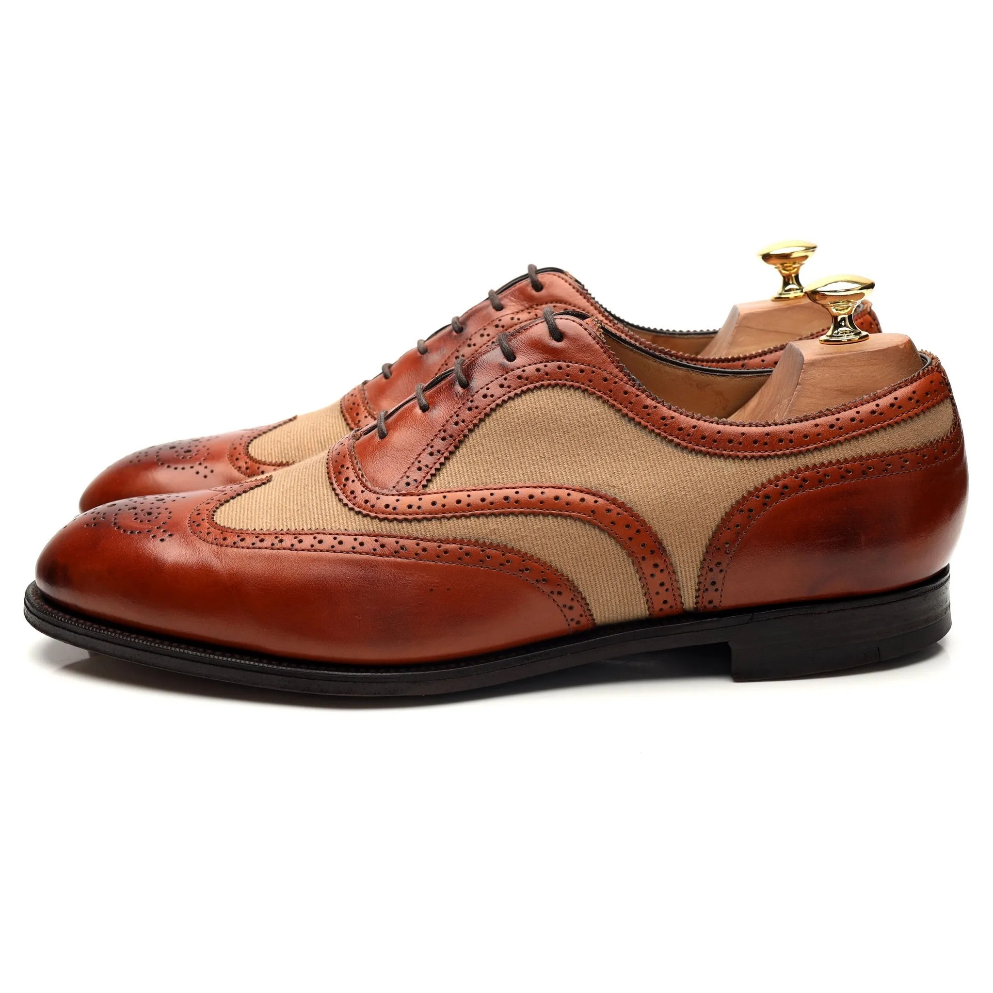 'Malvern' Tan Brown Leather Oxford Brogue UK 10 E