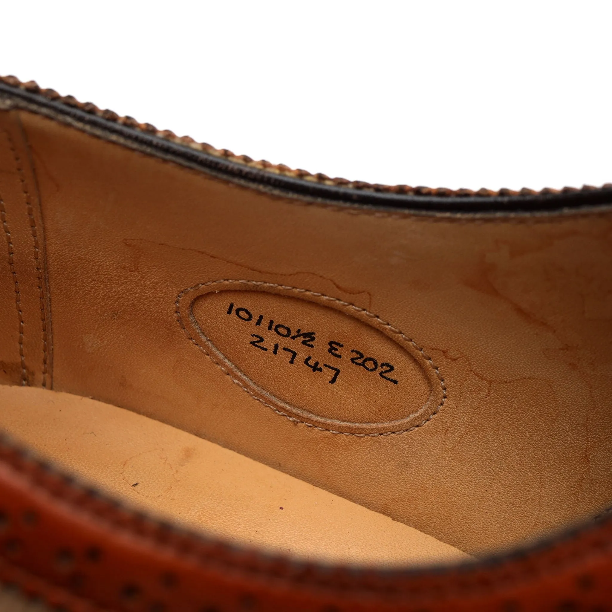 'Malvern' Tan Brown Leather Oxford Brogue UK 10 E